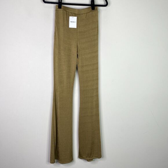 New Forever 21 Slinky High Rise Y2K Flare Pull On Pants Women's Size Small - Picture 2 of 8